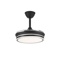 Ventilador de techo Aria Mini negro LED 39w 3CCT acabado negro estilo moderno aspas plegables motor DC 92cm Ø