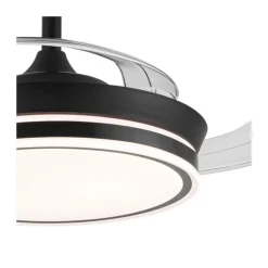 Ventilador de techo Aria Mini negro LED 39w 3CCT acabado negro estilo moderno aspas plegables motor DC 92cm Ø