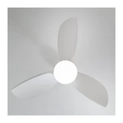 Ventilador de techo Byan blanco LED 18w 3CCT acabado blanco estilo moderno motor DC 92cm Ø