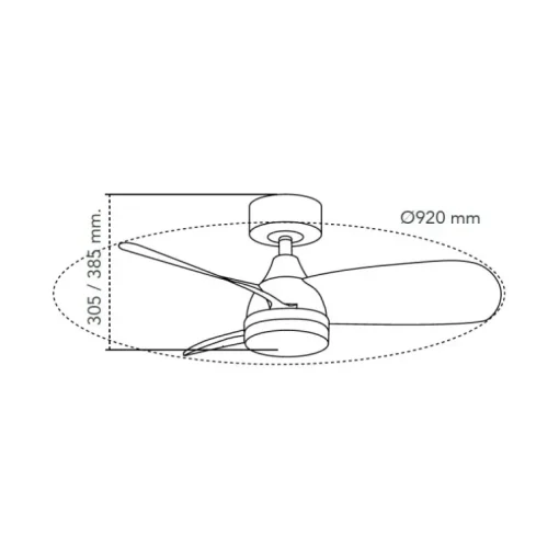 Ventilador de techo Byan blanco LED 18w 3CCT acabado blanco estilo moderno motor DC 92cm Ø