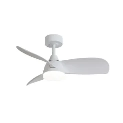 Ventilador de techo Byan blanco LED 18w 3CCT acabado blanco estilo moderno motor DC 92cm Ø