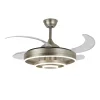 Ventilador de techo Emir LED 48w 3CCT acabado níquel estilo moderno aspas plegables 107cm Ø