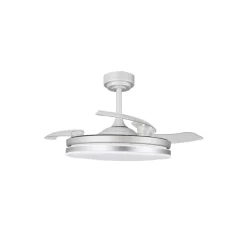Ventilador de techo Martín plata 72w LED integrado 3CCT acabado plata estilo moderno aspas plegables motor DC 106cm Ø