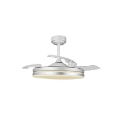 Ventilador de techo Martín plata 72w LED integrado 3CCT acabado plata estilo moderno aspas plegables motor DC 106cm Ø