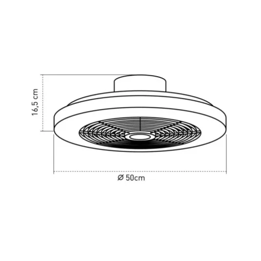 Ventilador de techo Moli LED 32w 3CCT acabado blanco estilo moderno plafón ventilador motor DC 50cm Ø