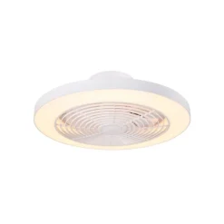 Ventilador de techo Moli LED 32w 3CCT acabado blanco estilo moderno plafón ventilador motor DC 50cm Ø