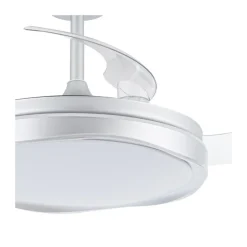 Ventilador de techo Neptuno plata LED integrado 72w 3CCT acabado plata estilo moderno aspas plegables motor DC 106cm Ø