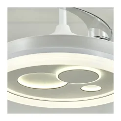 Ventilador de techo Niara blanco LED 55w 3CCT acabado blanco estilo moderno aspas plegables motor DC 106cm Ø