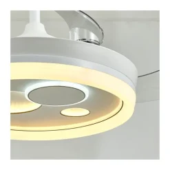 Ventilador de techo Niara blanco LED 55w 3CCT acabado blanco estilo moderno aspas plegables motor DC 106cm Ø