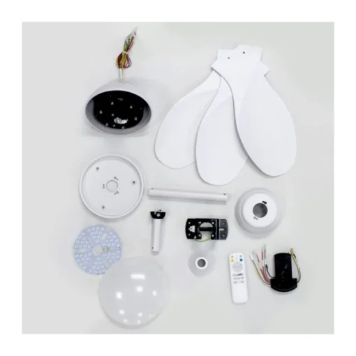 Ventilador de techo Stel Mini blanco LED 20w 3CCT acabado blanco estilo moderno motor DC 92cm Ø
