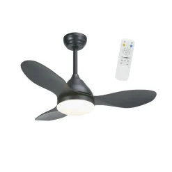 Ventilador de techo Stel Mini negro LED 20w 3CCT acabado negro estilo moderno motor DC 92cm Ø