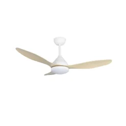 Ventilador de techo Stel blanco/claro LED 20W 3CCT acabado blanco aspas efecto madera estilo moderno motor DC 120cm Ø