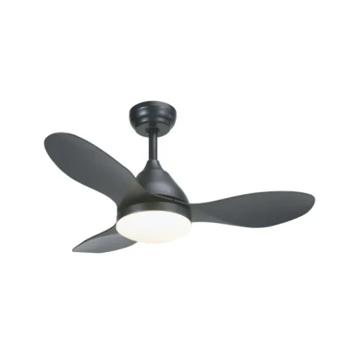Ventilador de techo Stel Mini negro LED 20w 3CCT acabado negro estilo moderno motor DC 92cm Ø
