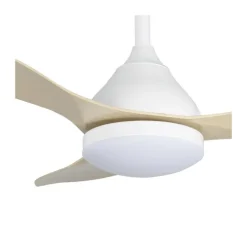 Ventilador de techo Stel blanco/claro LED 20W 3CCT acabado blanco aspas efecto madera estilo moderno motor DC 120cm Ø