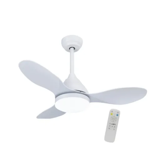 Ventilador de techo Stel Mini blanco LED 20w 3CCT acabado blanco estilo moderno motor DC 92cm Ø