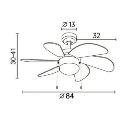 Ventilador de techo Tabit cuero 1xE27 acabado cuero (oro envejecido) aspas acabado marrón estilo moderno motor AC 84cm Ø
