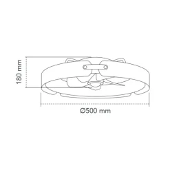 Ventilador de techo Tivoli marrón LED 50w 3CCT acabado marrón estilo rústico plafón ventilador motor DC 50cm Ø