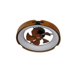 Ventilador de techo Tivoli marrón LED 50w 3CCT acabado marrón estilo rústico plafón ventilador motor DC 50cm Ø