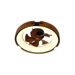 Ventilador de techo Tivoli marrón LED 50w 3CCT acabado marrón estilo rústico plafón ventilador motor DC 50cm Ø