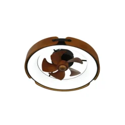 Ventilador de techo Tivoli marrón LED 50w 3CCT acabado marrón estilo rústico plafón ventilador motor DC 50cm Ø