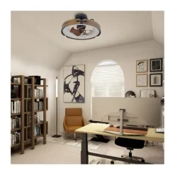 Ventilador de techo Tivoli marrón LED 50w 3CCT acabado marrón estilo rústico plafón ventilador motor DC 50cm Ø