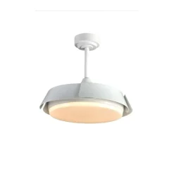 Ventilador de techo Tusa blanco LED 36w 3CCT acabado blanco estilo moderno aspas plegables motor DC 107cm Ø