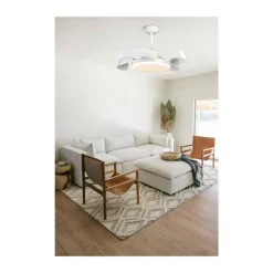 Ventilador de techo Tusa blanco LED 36w 3CCT acabado blanco estilo moderno aspas plegables motor DC 107cm Ø