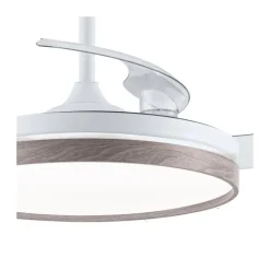 Ventilador de techo Venus blanco/ceniza LED 72w 3CCT acabado blanco/ceniza estilo moderno aspas plegables motor DC 106cm Ø