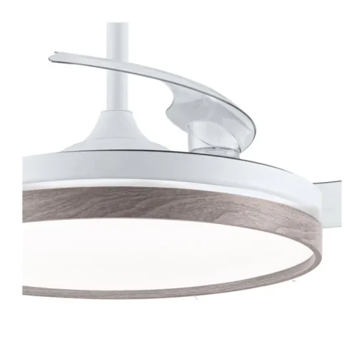 Ventilador de techo Venus blanco/ceniza LED 72w 3CCT acabado blanco/ceniza estilo moderno aspas plegables motor DC 106cm Ø