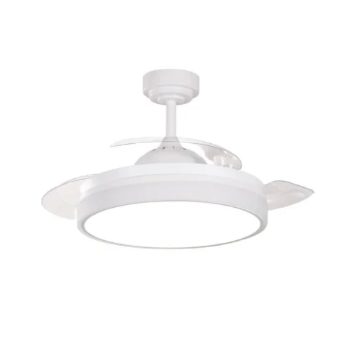 Ventilador de techo Vera blanco LED 35W 3CCT acabado blanco estilo moderno aspas plegables motor DC 106cm Ø