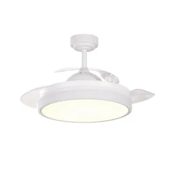 Ventilador de techo Vera blanco LED 35W 3CCT acabado blanco estilo moderno aspas plegables motor DC 106cm Ø