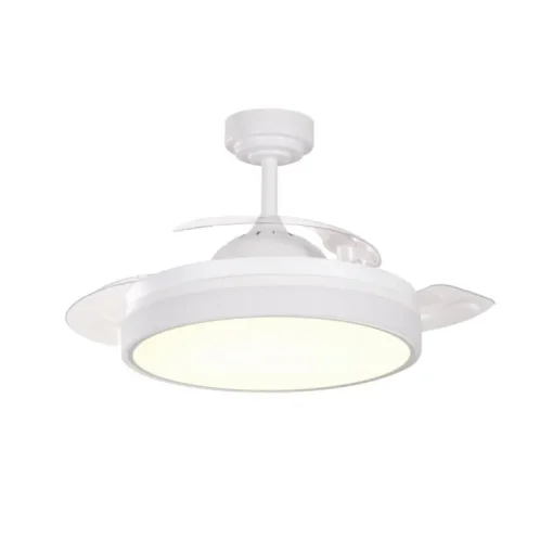 Ventilador de techo Vera blanco LED 35W 3CCT acabado blanco estilo moderno aspas plegables motor DC 106cm Ø