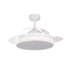 Ventilador de techo Vera blanco LED 35W 3CCT acabado blanco estilo moderno aspas plegables motor DC 106cm Ø