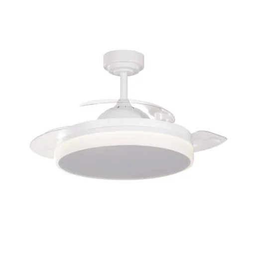 Ventilador de techo Vera blanco LED 35W 3CCT acabado blanco estilo moderno aspas plegables motor DC 106cm Ø