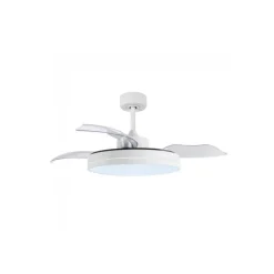 Ventilador de techo Yet LED 36w 3CCT acabado blanco estilo moderno aspas plegables motor DC 106cm Ø