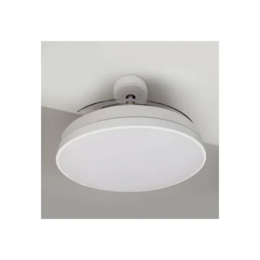 Ventilador de techo Yet LED 36w 3CCT acabado blanco estilo moderno aspas plegables motor DC 106cm Ø