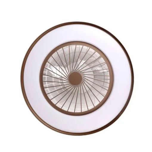 Ventilador de techo Yoli marrón LED 40w 3CCT acabado marrón estilo moderno motor DC 50cm Ø